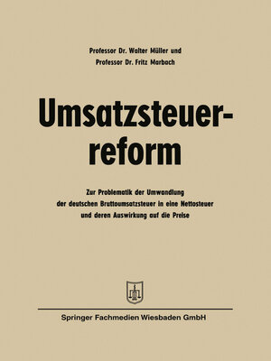 cover image of Umsatzsteuerreform